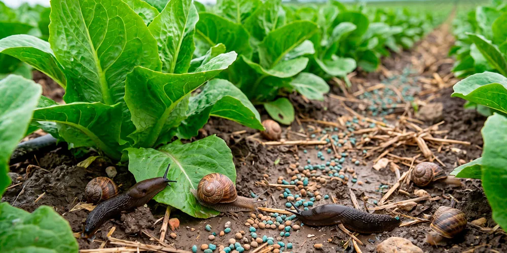 Limacos en cultivo de lechugas