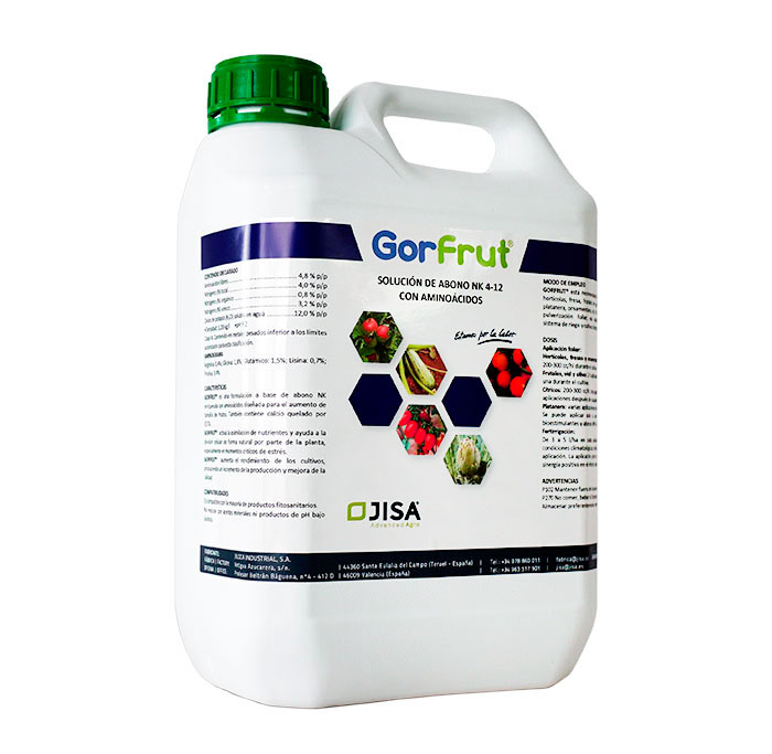Formulación que mejora el rendimiento del cultivo Gorfrut